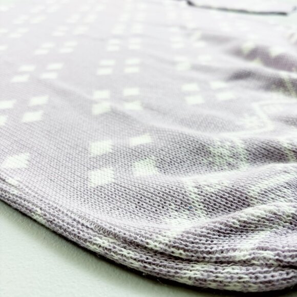 PYKETTES Vintage 80s Sweater Medium Boatneck Retro Lavender Diamond Print - Picture 7 of 8